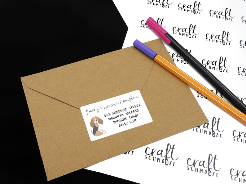 Beagle Gift Dog Birthday. Beagle Stationery Dog Baby Shower Personalised Beagle Return Address Labels