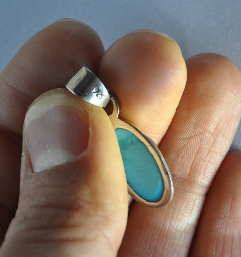 Turquoise sterling silver set Sleeping beauty turquoise Untreated natural turquoise jewelry. Pendant and earrings