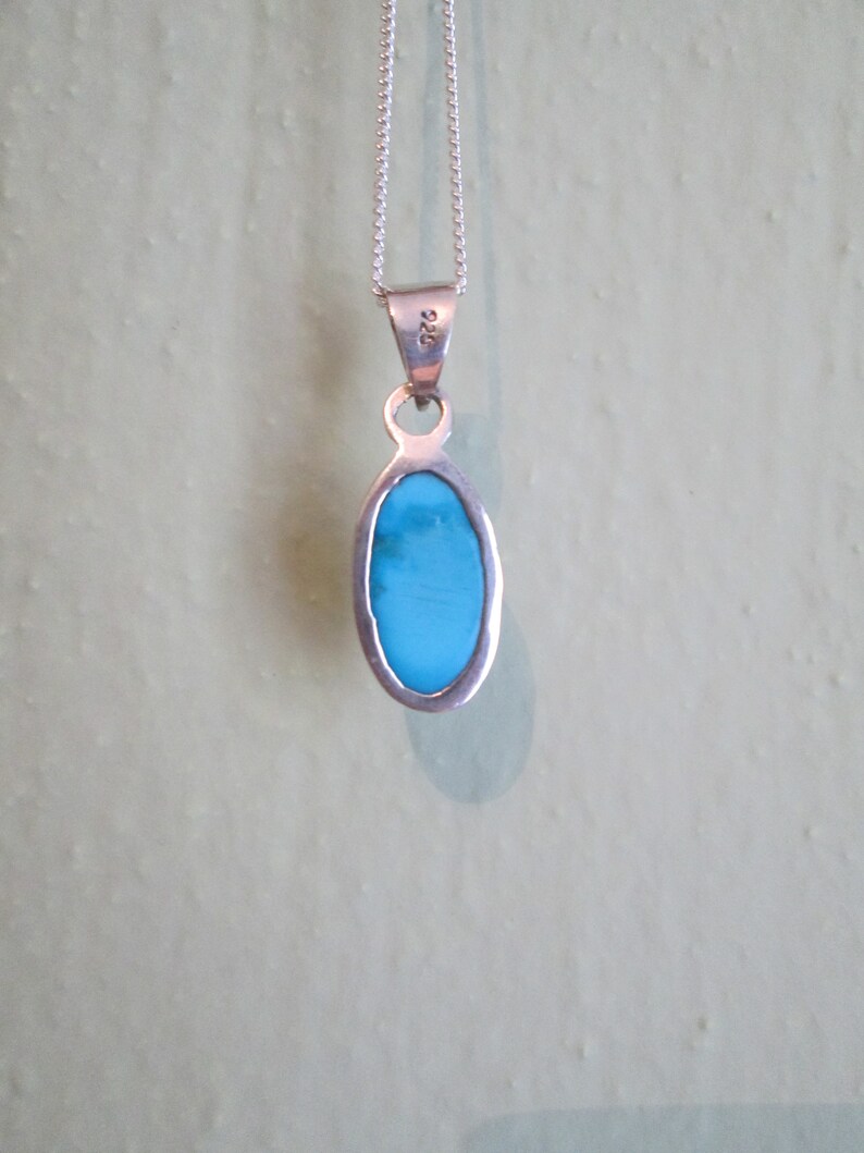 Turquoise sterling silver set Sleeping beauty turquoise Untreated natural turquoise jewelry. Pendant and earrings