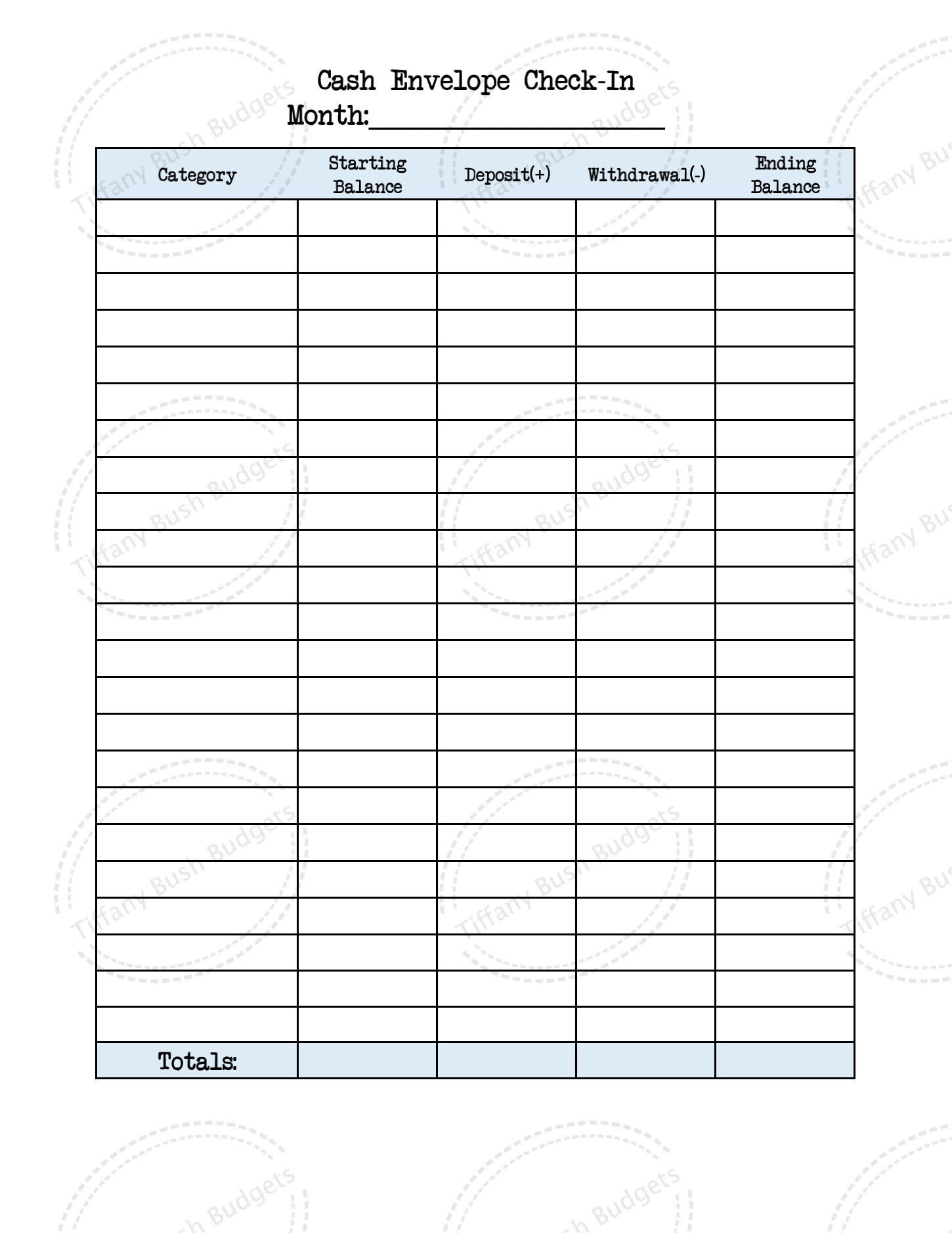 Monthly Check Table Monthly Check in Set of 2, Digital Download - Etsy