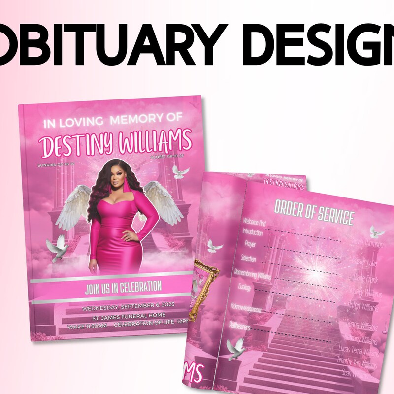 Obituary Template Etsy