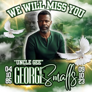 EDITABLE In Loving Memory png, Green Heaven&#39;s Stairway MEMORIAL Background for Funeral. CANVA add photo rip T-shirt Sublimation Dtf