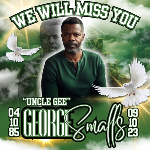 EDITABLE In Loving Memory png, Green Heaven's Stairway MEMORIAL Background for Funeral. CANVA add photo rip T-shirt Sublimation Dtf