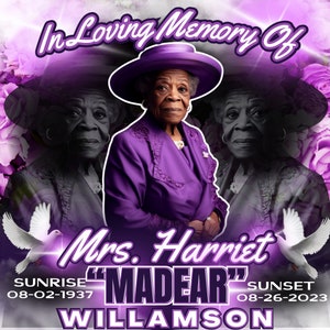 EDITABLE In Loving Memory PNG, Purple Memorial Background for Funeral & Remembrance. CANVA rip Memorial T-shirt png Sublimation Dtf