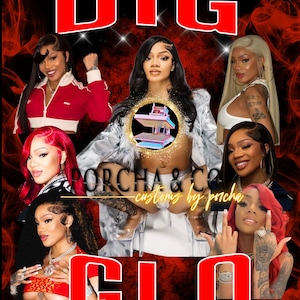 Artist Big Glo Glorilla PNG Red Image DTF