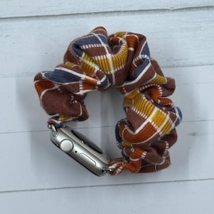 Fall Plaid Flannel Chunkie Scrunchie Band | Apple Watch or Galaxy Watch