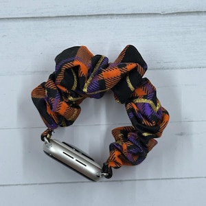 Halloween Plaid Chunkie Scrunchie Band | Apple Watch or Galaxy Watch