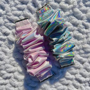 Iridiscent Pink or Silver Chunkie Scrunchie Band | Apple Watch or Galaxy Watch | Multiple Options