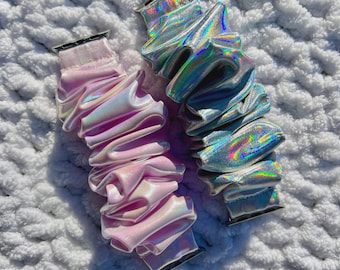 Iridiscent Pink or Silver Chunkie Scrunchie Band | Apple Watch or Galaxy Watch | Multiple Options