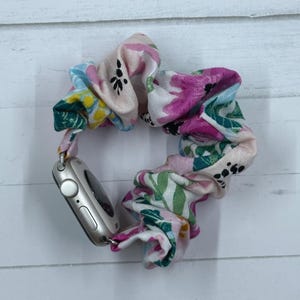 Apple | Galaxy Watch Band | Bright Floral Scrunchie Watch Band | Great to give as gifts! 38/40/41mm & 42/44/45mm Size | Chunkie Scrunchie