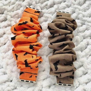 Halloween Bats Chunkie Scrunchie Band | Apple Watch or Galaxy Watch | Multiple Options