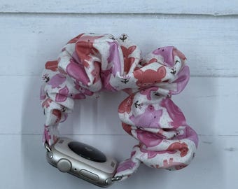 Pink Pigs Chunkie Scrunchie Band | Apple Watch or Galaxy Watch
