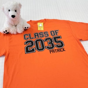 Class of 2035, 2036, 2037 etc... with Personalized Name for kids starting Pre-K or Kindergarten also optional Grades for Handprints on back image 2