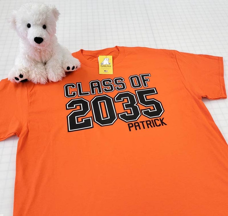 Class of 2035, 2036, 2037 etc... with Personalized Name for kids starting Pre-K or Kindergarten also optional Grades for Handprints on back image 2