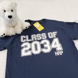 Class of 2035, 2036, 2037 etc... with Personalized Name for kids starting Pre-K or Kindergarten also optional Grades for Handprints on back image 7