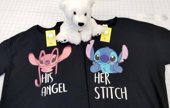 stitch and angel couple shirt