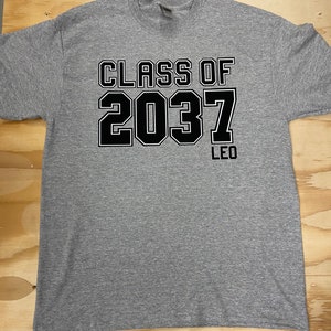 Class of 2035, 2036, 2037 etc... with Personalized Name for kids starting Pre-K or Kindergarten also optional Grades for Handprints on back image 5