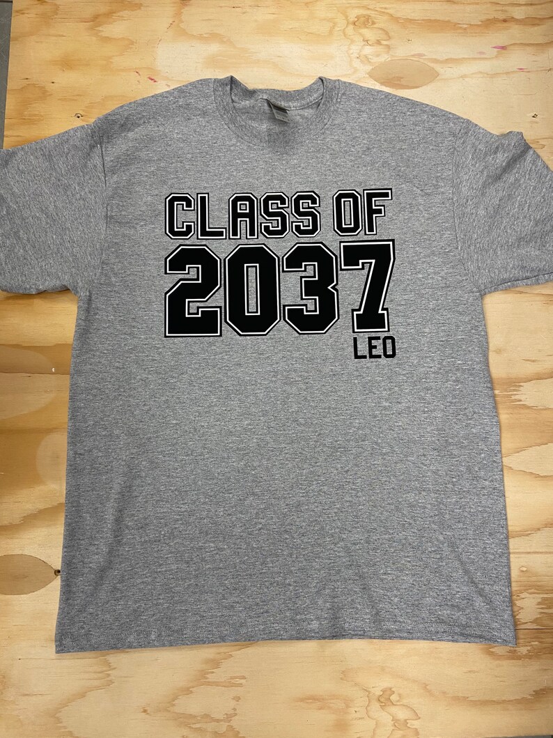 Class of 2035, 2036, 2037 etc... with Personalized Name for kids starting Pre-K or Kindergarten also optional Grades for Handprints on back image 5