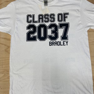 Class of 2035, 2036, 2037 etc... with Personalized Name for kids starting Pre-K or Kindergarten also optional Grades for Handprints on back image 6