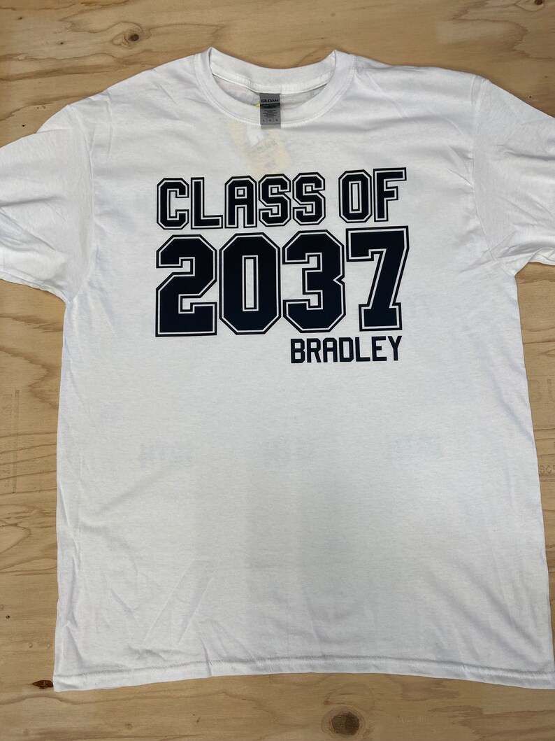 Class of 2035, 2036, 2037 etc... with Personalized Name for kids starting Pre-K or Kindergarten also optional Grades for Handprints on back image 6