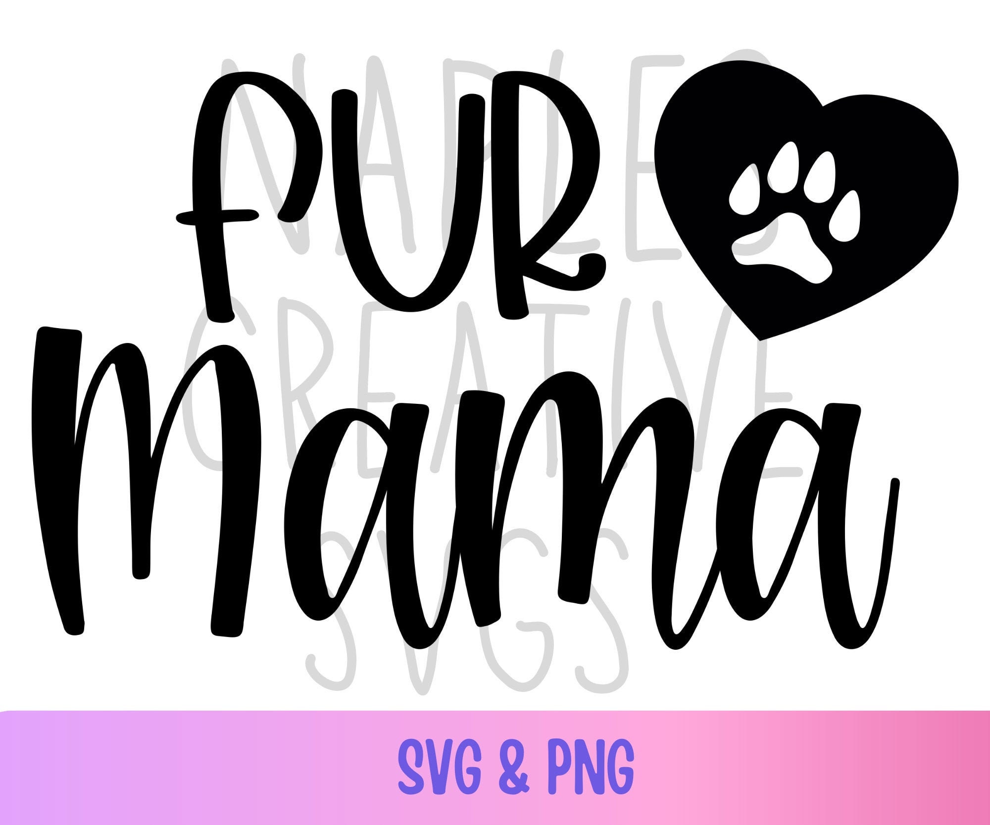 Fur Mama Pawprint svg Paw print Dog Mom Cat Mom Animal | Etsy