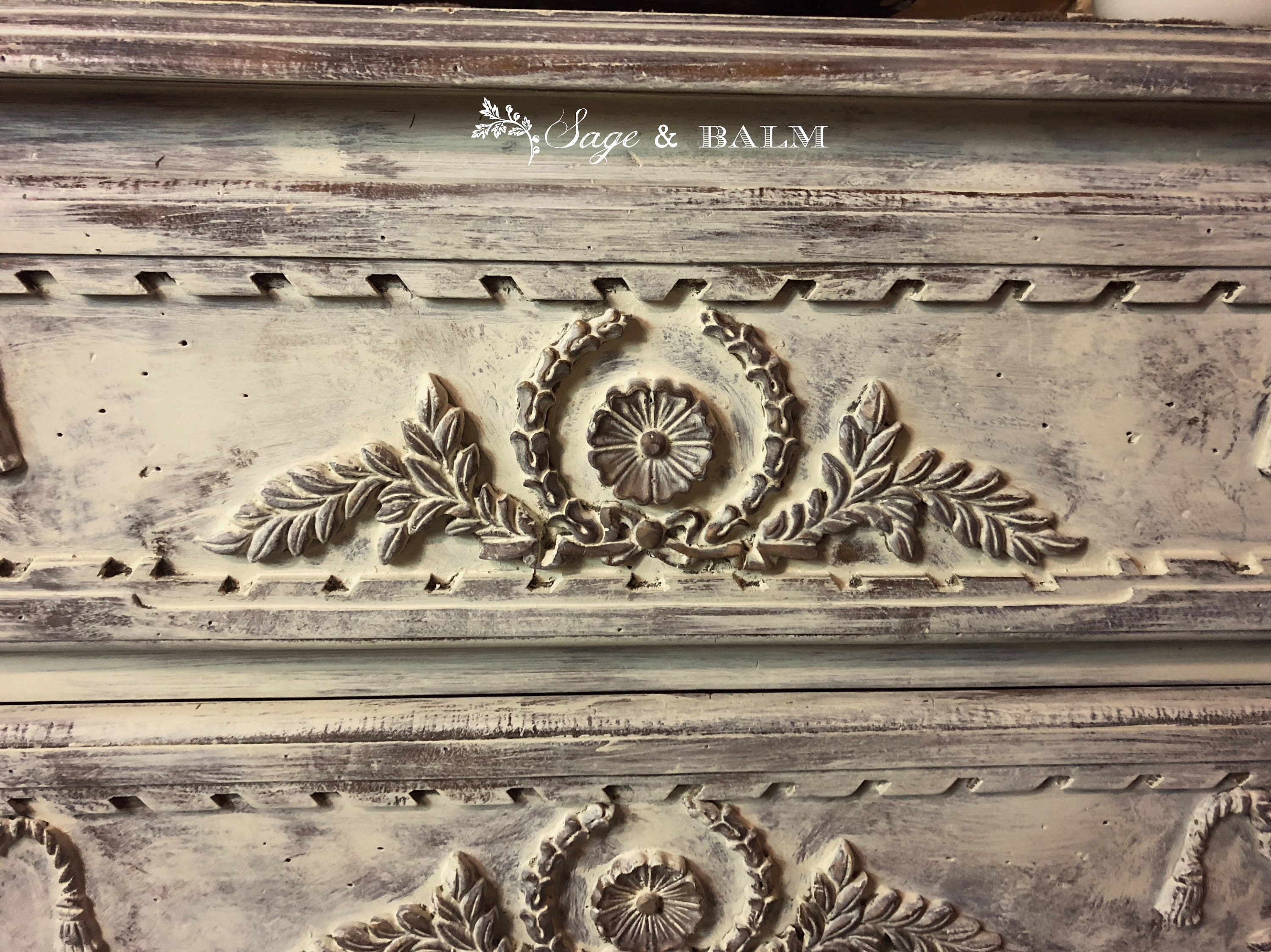 SOLD | Antique White Painted Dresser | Ornate French Dresser | Old ...