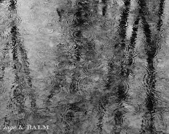 Raindrops on a pond black and white abstract minimalist photography, nature photography, rain-drops, abstract photography, minimalist, dark