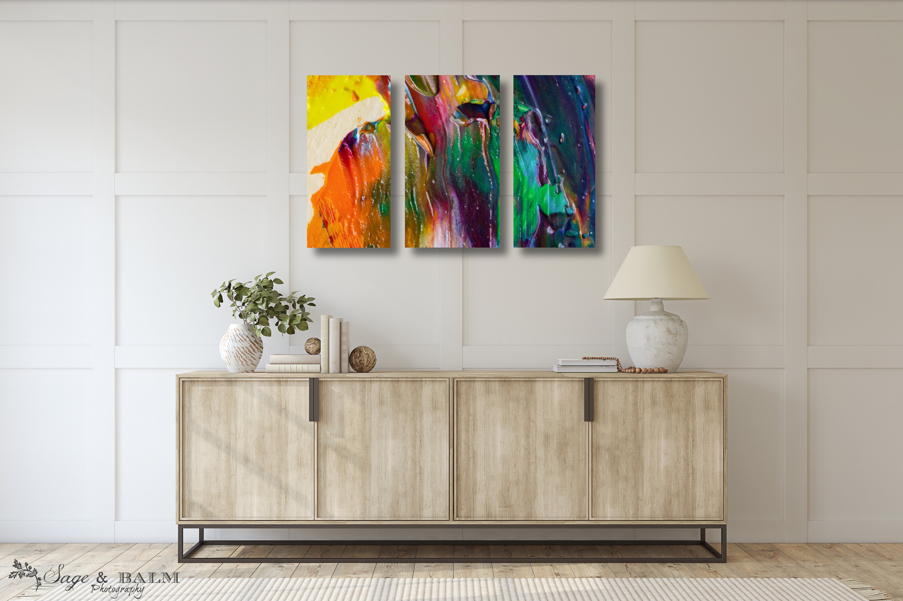 Colorful rainbow abstract painting art photography print | photography rainbow canvas wall art | bright color canvas abstract art print