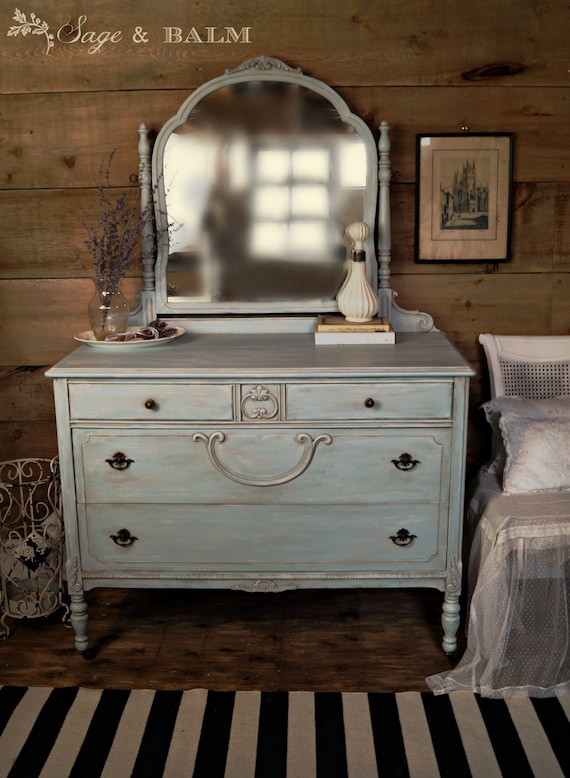 Painted antique dresser with mirror deals