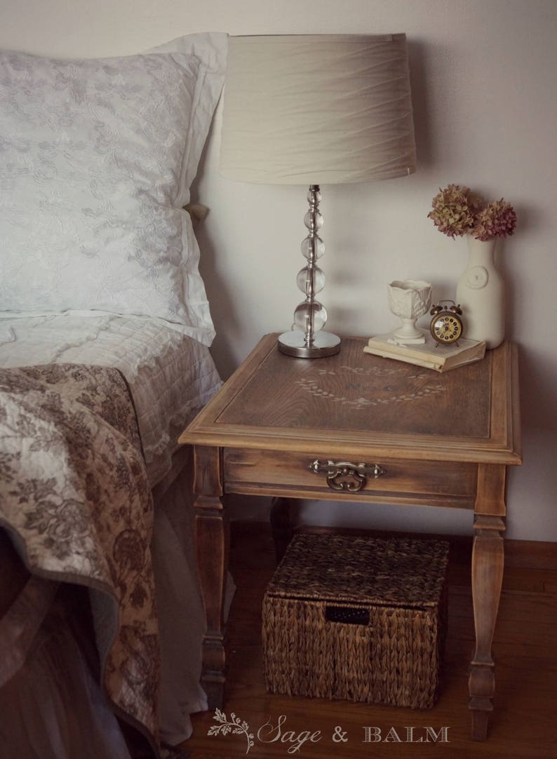 SOLD | French Farmhouse Shabby Chic Painted Night Stand Side-table End ...