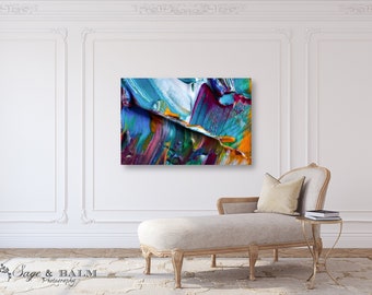 Colorful rainbow abstract painting art photo or canvas print | modern art canvas color print | contemporary bright color canvas art print