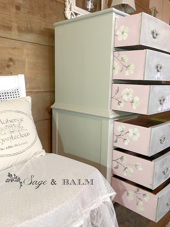SOLD Portfolio Piece | Grey, Pink & Cream Painted Peony Antique Tallboy Dresser | Floral Painted Dresser | Shabby Chic Neutral Furniture - Etsy SOLD Portfolio Piece | Grey, Pink & Cream Painted Peony Antique Tallboy Dresser | Floral Painted Dresser | Shabby Chic Neutral Furniture - Etsy