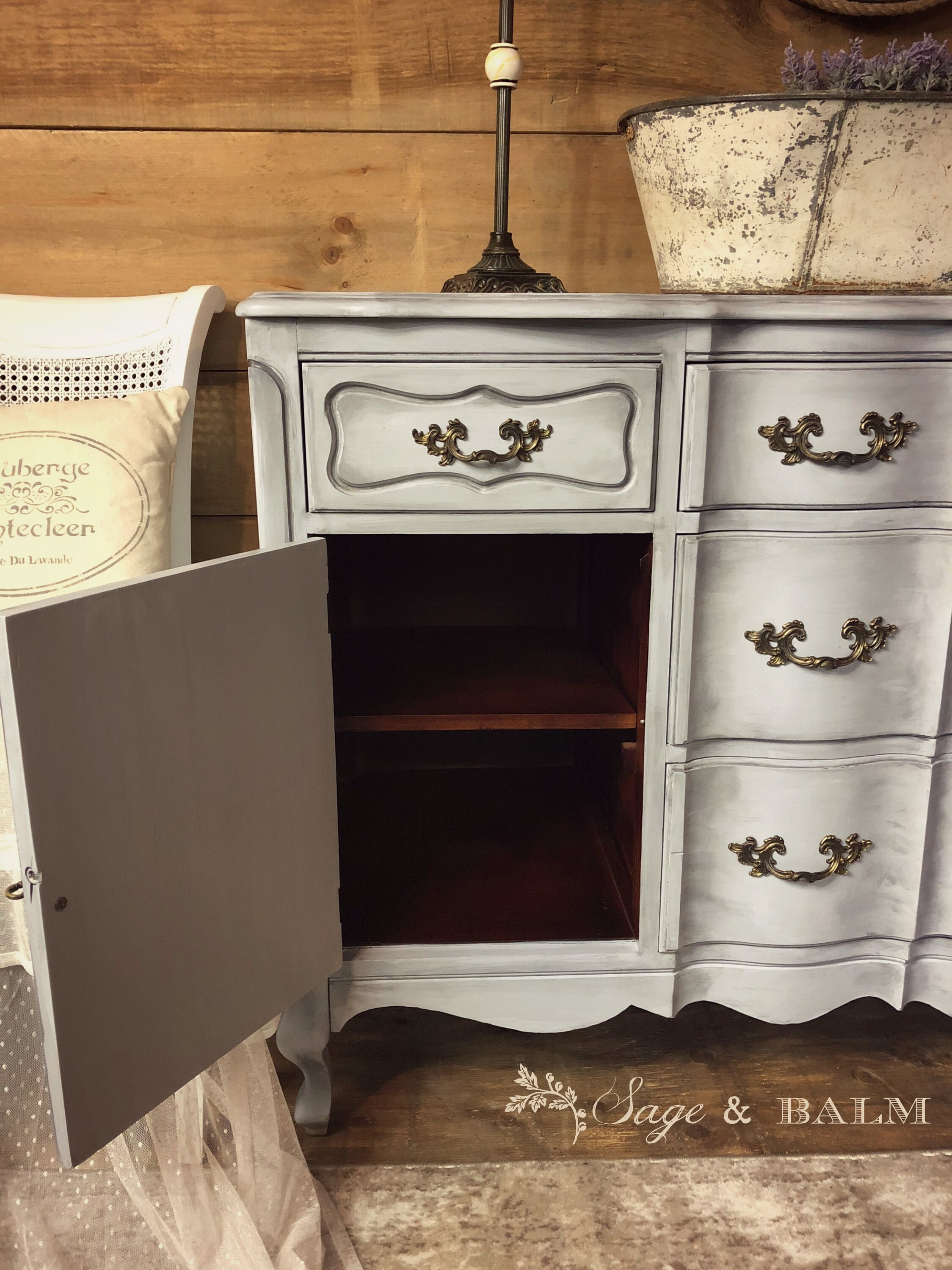 SOLD | Blue - Grey French Provincial Painted Dresser | Shabby Chic Chalk  Painted Furniture | Antique Entryway Dresser | Refinished Furniture - Etsy