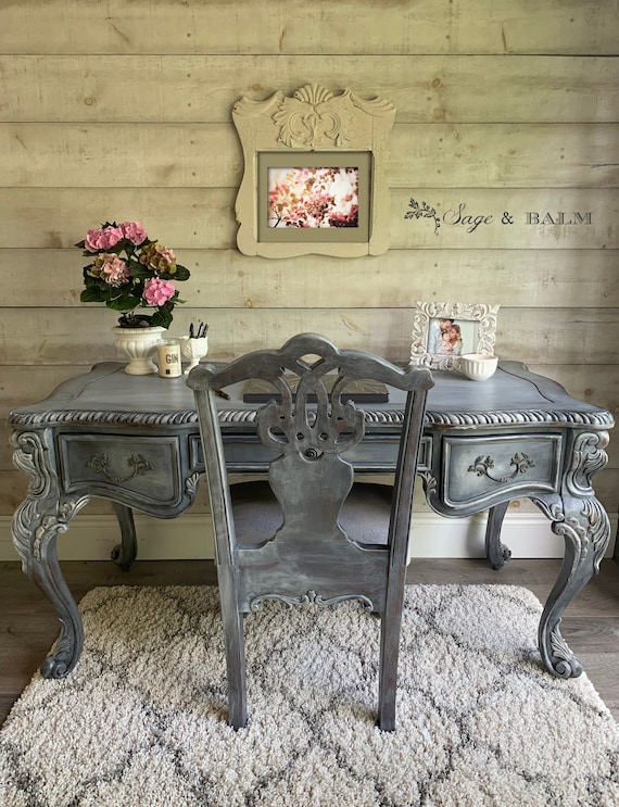 Antique gray desk discount