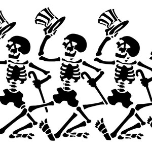 Dancing Skeletons Border Stencil - Etsy