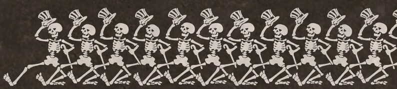 Dancing Skeletons Border Stencil - Etsy