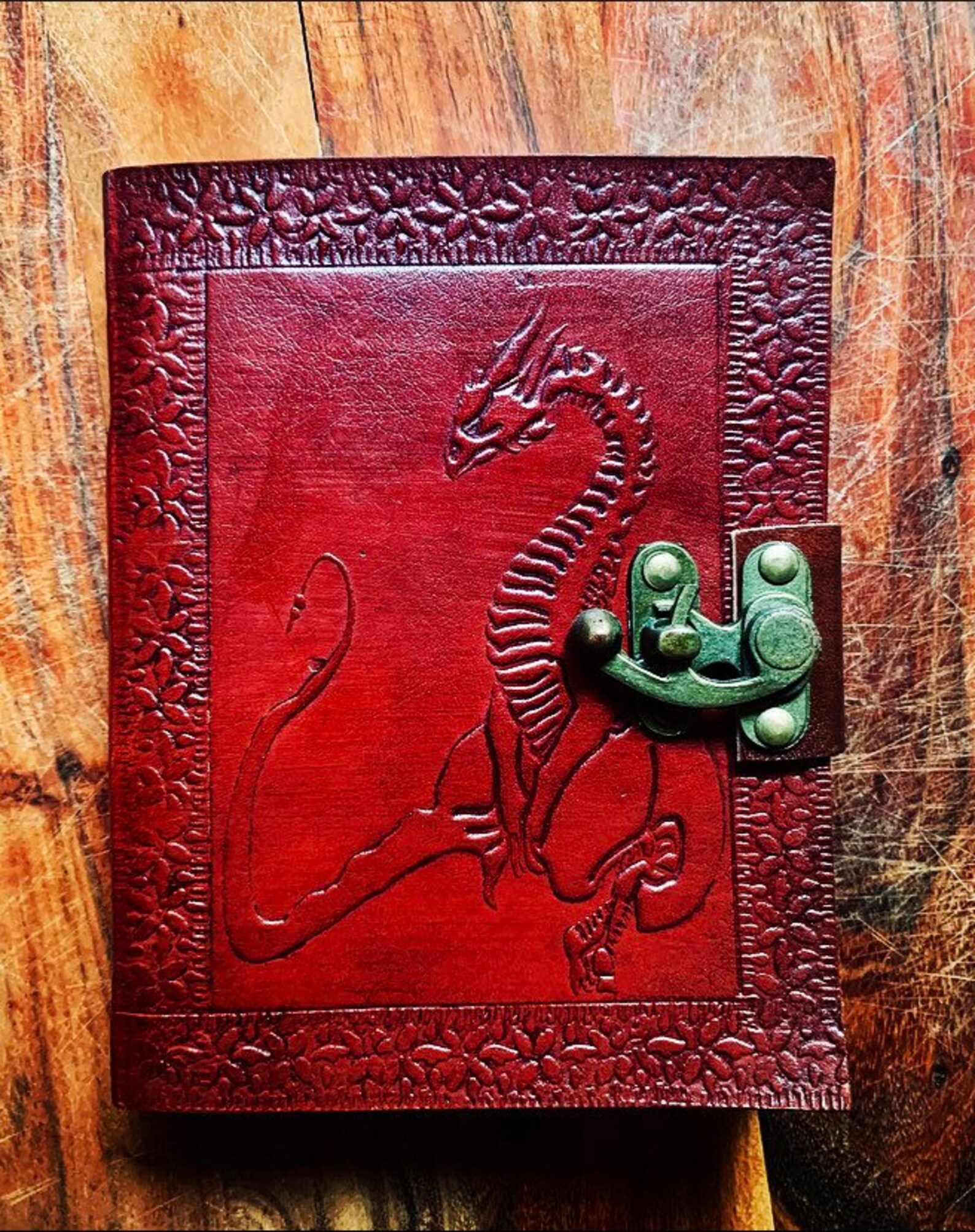 Leather Journal Dragon journal Leather Bound diary Dragon Etsy