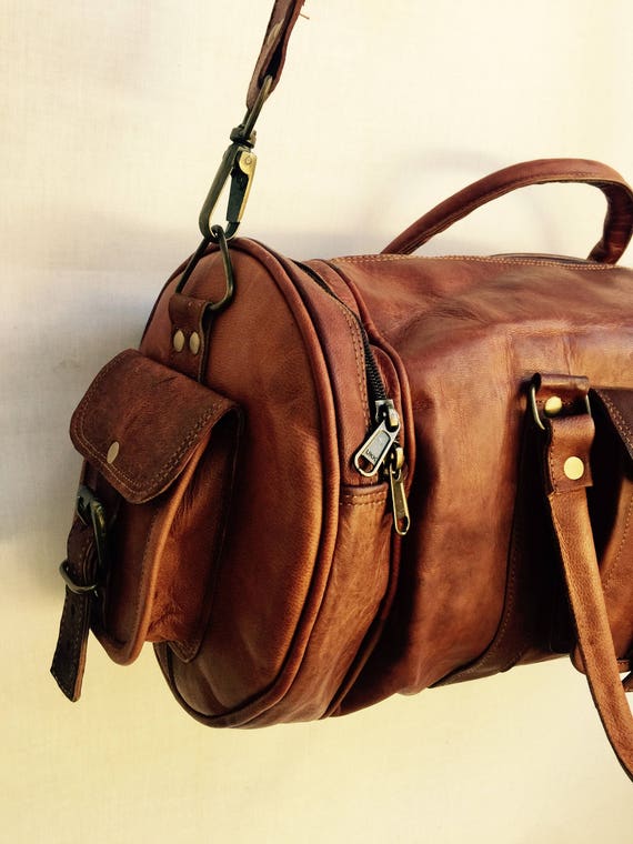 small leather gym bag