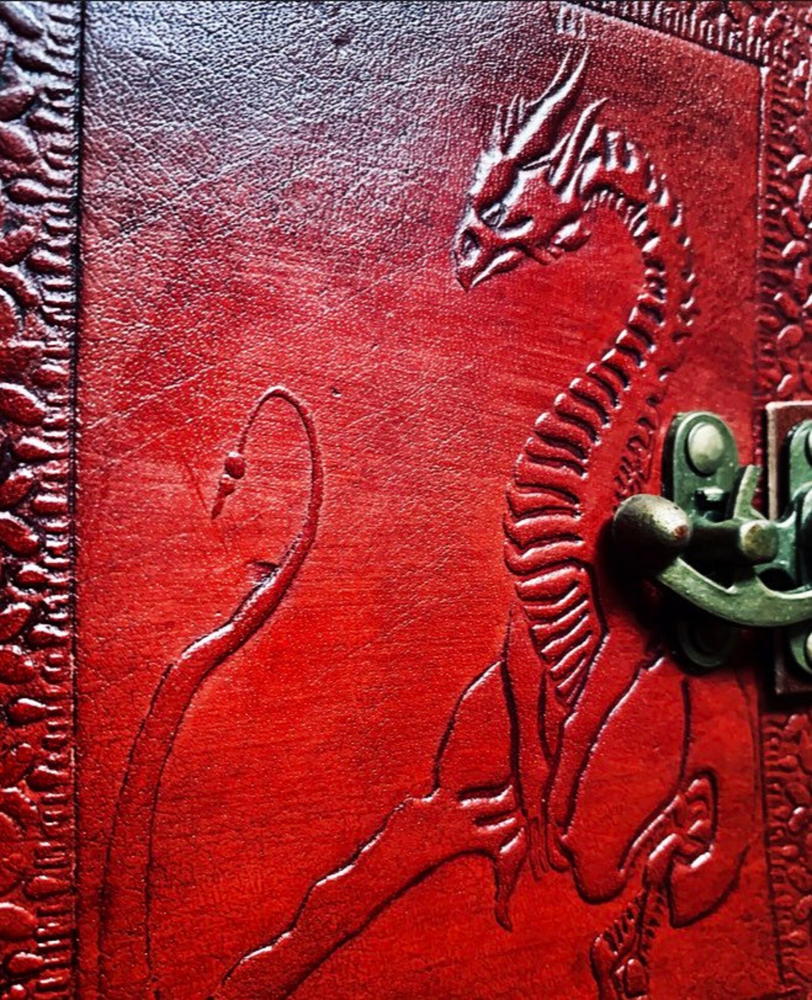 Leather Journal Dragon journal Leather Bound diary Dragon Etsy