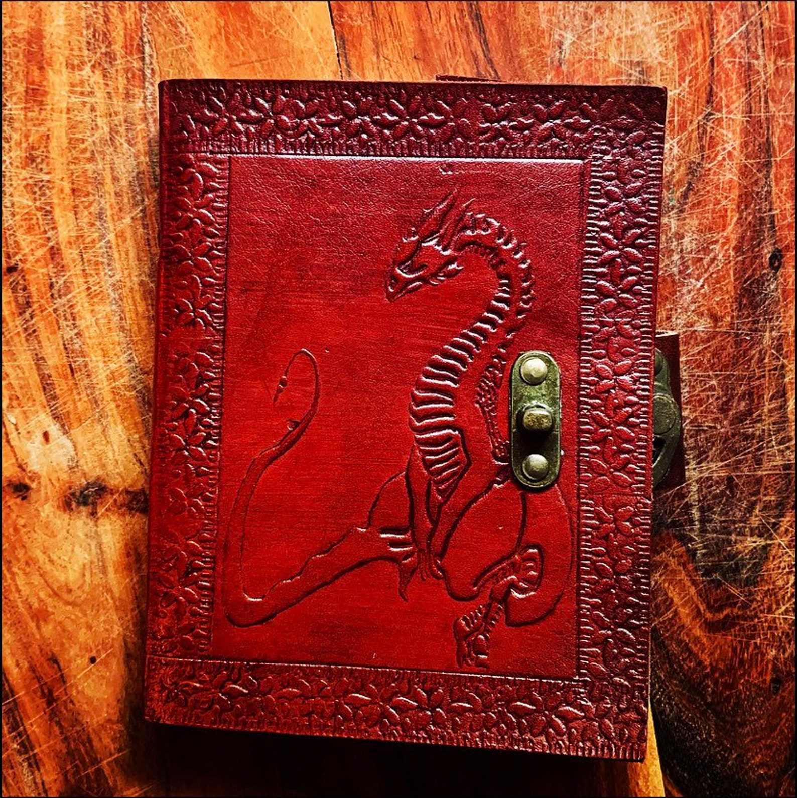 Leather Journal Dragon journal Leather Bound diary Dragon Etsy