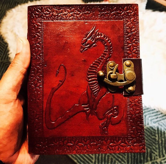 Leather Journal Dragon journal Leather Bound diary Dragon Etsy