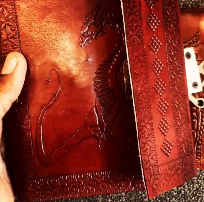 Leather Journal Dragon journal Leather Bound diary Dragon Etsy