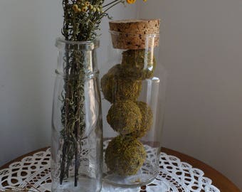 Medium Vintage Glass Jar Cork Stopper