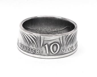 Silber 10 Deutsche Mark Münzring (Silver 10 German Mark Coin Ring)