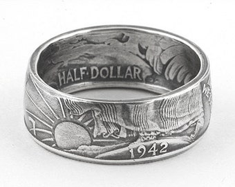 Walking Liberty Half Dollar 90% Silver Coin Pendant Charm – Vintage Handmade Eagle Coin Jewelry, No Stone