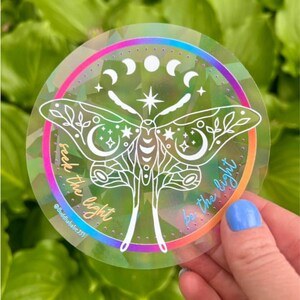Rainbow Suncatcher Sticker,  "Seek the Light" Holographic Window Cling, Uplifting Affirmation Suncatcher, Stickers for Windows, Car stickers