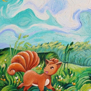 Vulpix Pokemon Van Gogh Print