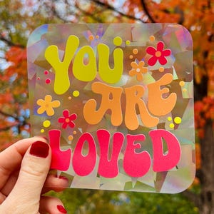 Rainbow Suncatcher Sticker, Holographic Window Cling, Window Cling Suncatcher, Positive Affirmation Sticker,  Rainbow Maker Window Decal