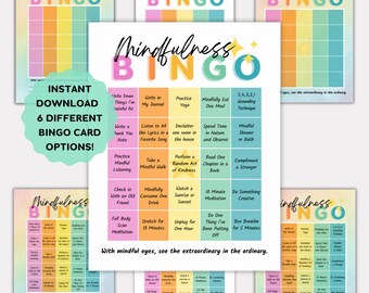 Mindfulness Bingo Cards, Self Care Printables (Digital Download)