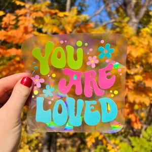 Rainbow Suncatcher Sticker, Holographic Window Cling, Window Cling Suncatcher, Positive Affirmation Sticker,  Rainbow Maker Window Decal